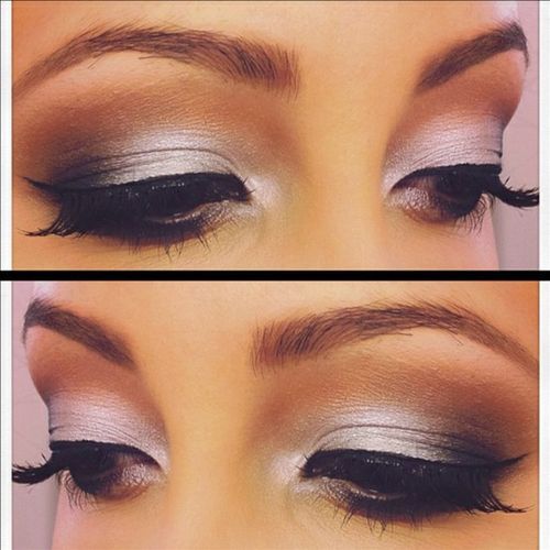 Beauty Inspirations / Silver Smokey eyes. Tip: try using. Warmer crease color when using cool toned shadows to make your eye makeup pop!