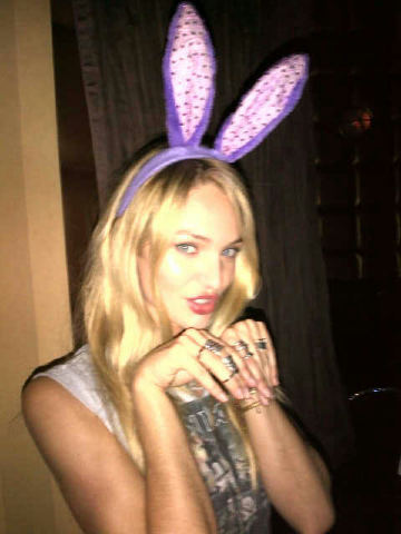 Bunny Ears Candice Swanepoel on Easter Follow her on Twitter at 