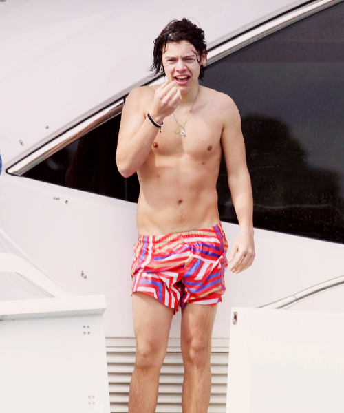 Harry Styles shirtless today