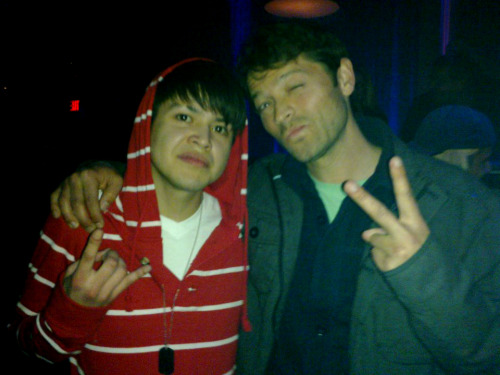 #Supernatual Angel and #Twilight Breaking Dawn Part 2 Wolf
Misha Collins and Brandon Peters
— at Caprice Night Club.
SOURCE
  @mishaCollins @brandonizzhim