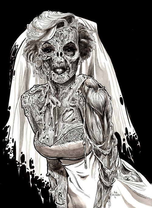  marilyn monroe skull sketch