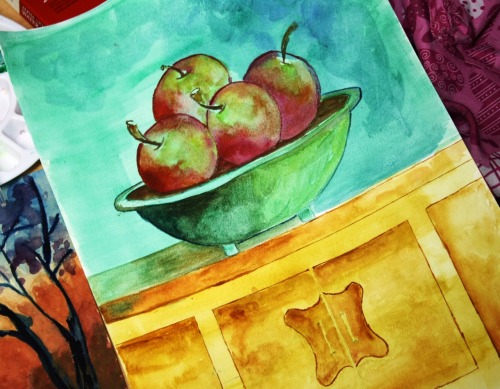 The drawing of mine.
Bowl full of Apples! :) Sweet.