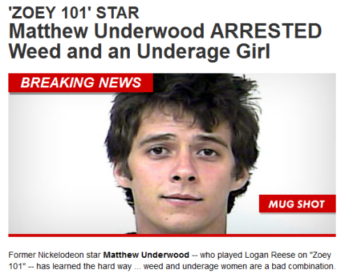 Oo Ooooh RT'Zoey 101' star Matthew Underwood ARRESTED