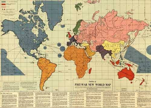 post world war ii map. Outline of post-war new world