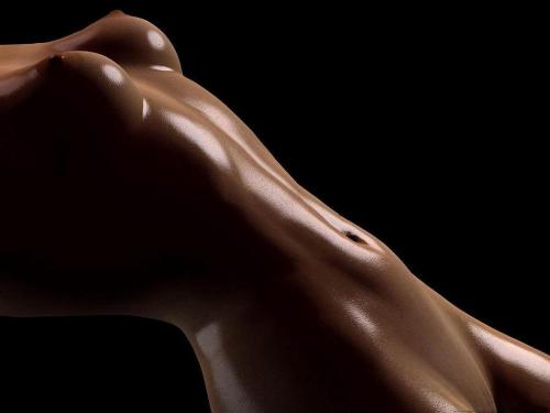 nude oiled female body