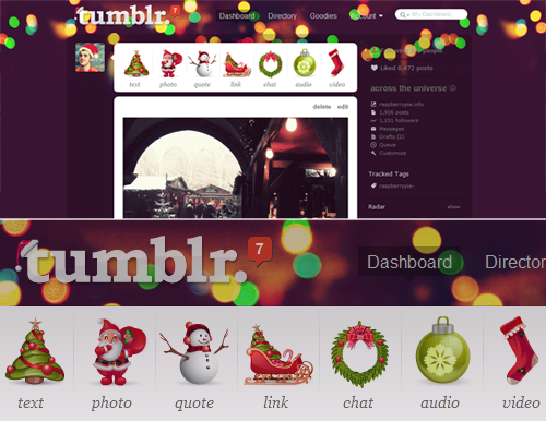 snapeandshampoo: accio-brobama: raspberrypie-: xmas tumblr dashboard theme / install / help? I spent 2 hours on this, please reblog so more people can use it :) using it now~ ^me too 
