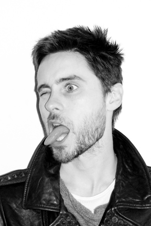 Jared sticking his tongue out.