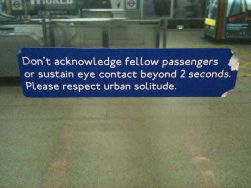 London Underground, no eye contact
