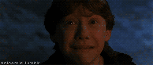 scared of spider ron gif