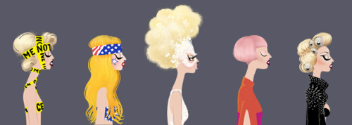 Lady Gaga Illustrations by Adrian Valencia
