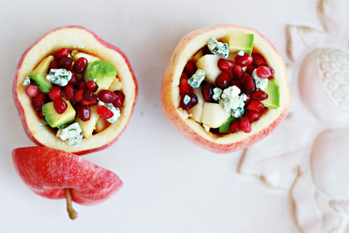 gastrogirl: harvest apple salad with pomegranate, blue cheese, and avocado. 