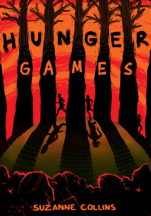 cropseymaniac: Book cover assignment, I chose The Hunger Games. Made all digitally 