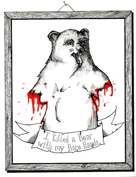 Illustrated T-shirt design for a friends band - Pen and Ink :) 