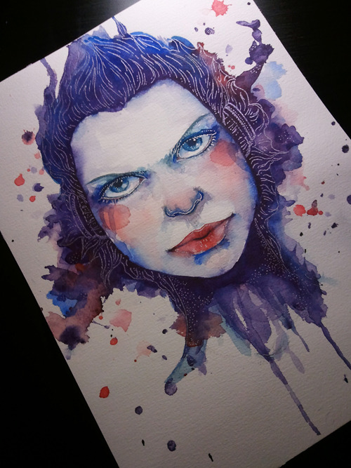 One more experiment with watercolors and gel pen. Hope you like it :)  See more drawings 