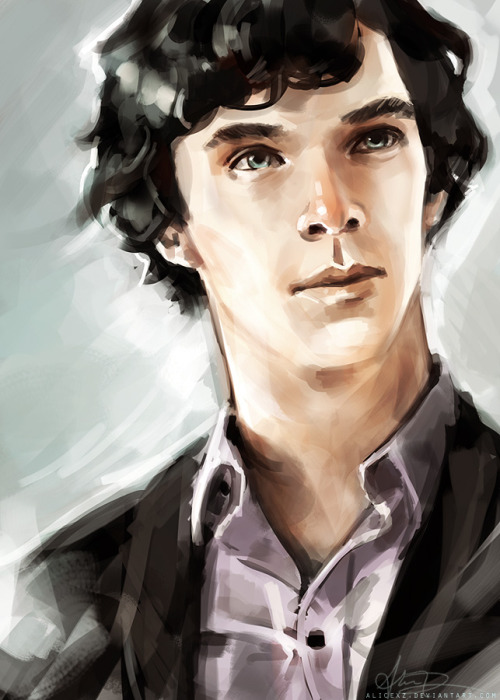 alicexz: Commissioned painting of a younger Sherlock from his university years. I’ve always pictured him looking a bit softer and less suspicious of everyone’s intentions back then. My commissions are still closed as I’ve got a huge list to work through, but all the info is here if you’ve been asking! Jesus. So good.